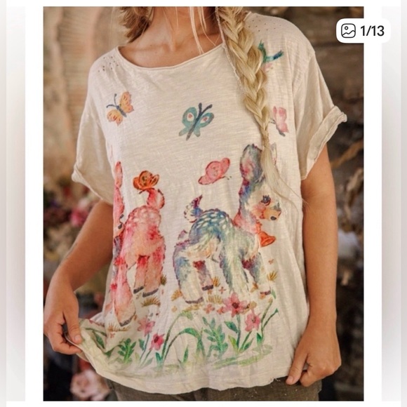 Magnolia Pearl Tops - NWT🦌🦋🦜Magnolia Pearl 💯 Cotton
Frolic Tee in One Size Fits Most